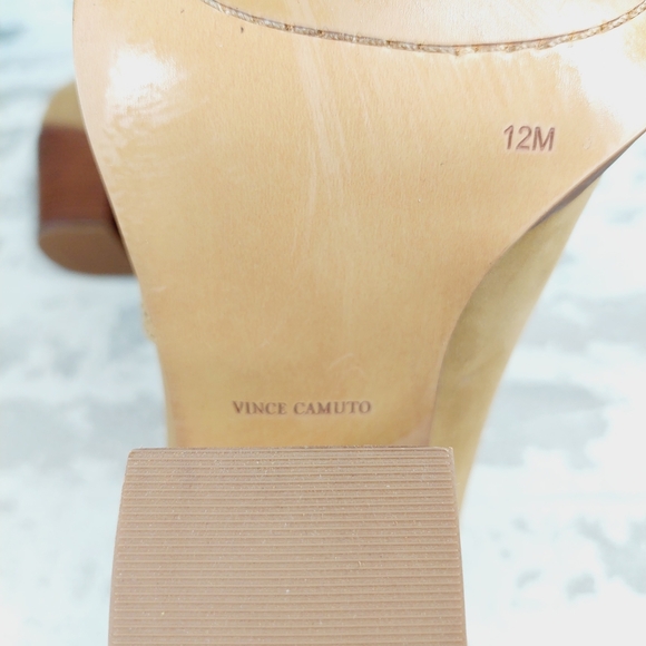 NEW Vince Camuto Grishell Tan Leather Block Heel Ankle Boots i419 - Picture 10 of 13